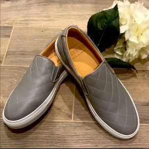 Greats gray quilted loafers